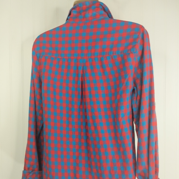 AERIE Checkered Plaid Lightweight Popover Shirt M - Picture 8 of 14